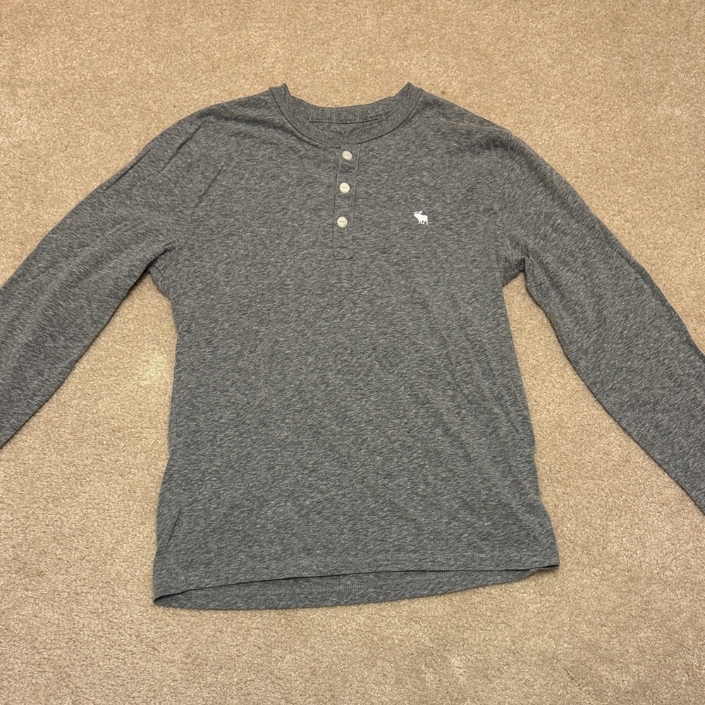 Abercrombie & Fitch Charcoal Long Sleeve Henley